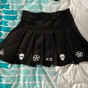 Spencer's Black Mini Pleated Skater Skirt for Casual